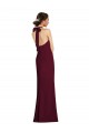 Long Sleeveless Stretch Crepe Burgundy Gold Halter Neck Trumpet Prom Dress Canada Online