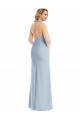 Long Sleeveless Stretch Crepe Light Sky Blue Trumpet Halter Neck Prom Dress Canada Online