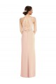 Long Sleeveless Stretch Crepe Nude Trumpet Open Back Prom Dress Canada Online
