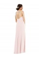 Long Sleeveless Stretch Crepe Pink Halter Neck Trumpet Prom Dress Canada Online