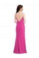 Long Sleeveless Stretch Crepe Fuchsia Trumpet Open Back Prom Dress Canada Online