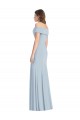 Long Sleeveless Stretch Crepe Light Sky Blue Off the Shoulder Trumpet Prom Dress Canada Online