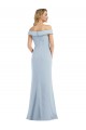 Long Sleeveless Stretch Crepe Light Sky Blue Trumpet Off the Shoulder Prom Dress Canada Online