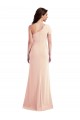 Long Cap Sleeves Stretch Crepe Nude Trumpet Prom Dress Canada Online