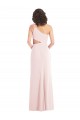 Long Sleeveless Stretch Crepe Pink Trumpet One Shoulder Prom Dress Canada Online
