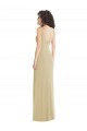 Long Sleeveless Stretch Crepe Champagne Trumpet Prom Dress Canada Online