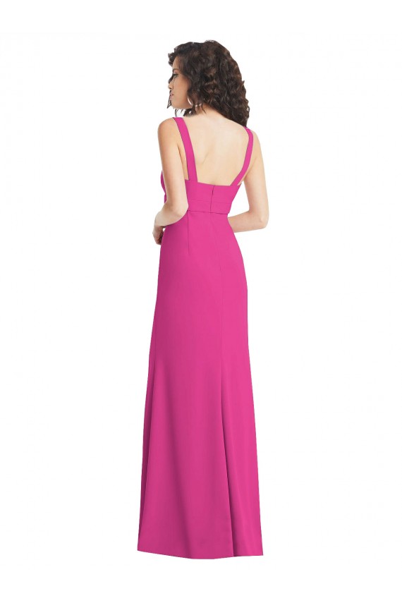 Long Sleeveless Stretch Crepe Fuchsia Trumpet Prom Dress Canada Online