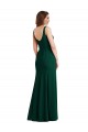 Long Sleeveless Stretch Crepe Midnight Green Trumpet Prom Dress Canada Online