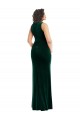 Long Sleeveless Stretch Velvet Dark Green Trumpet Prom Dress Canada Online