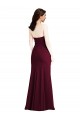 Long Sleeveless Stretch Crepe Burgundy Gold Trumpet Prom Dress Canada Online