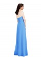 Long Sleeveless Stretch Crepe Peacock Blue Strapless Trumpet Prom Dress Canada Online