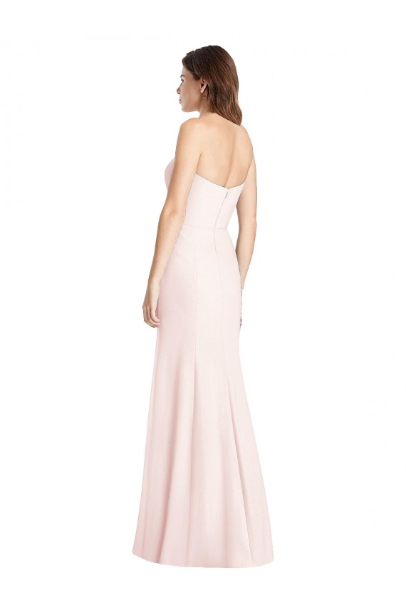 Long Sleeveless Stretch Crepe Pink Sweetheart Trumpet Prom Dress Canada Online