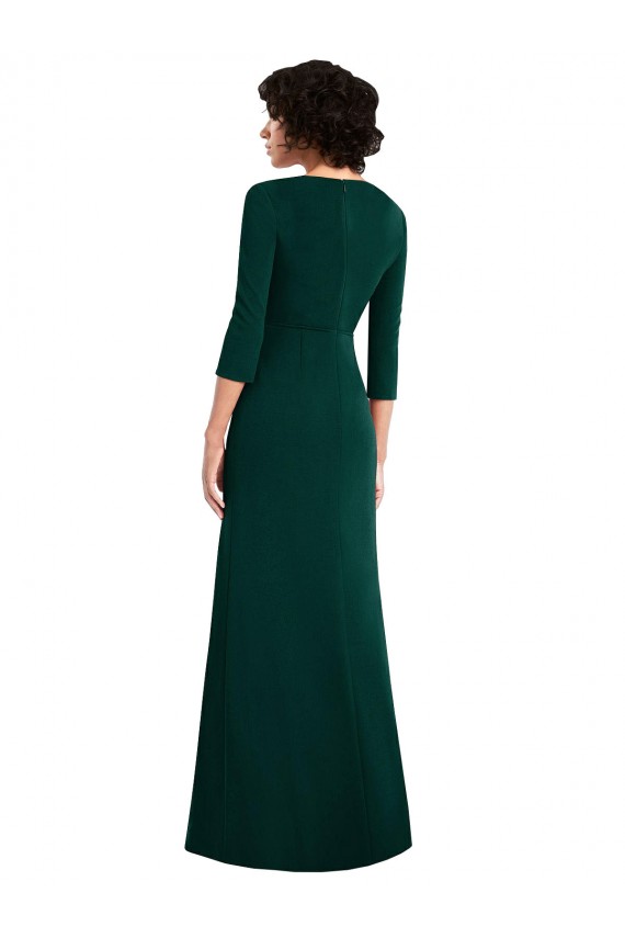 Long Long Sleeves Spandex Dark Green Trumpet Prom Dress Canada Online