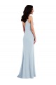 Long Sleeveless Stretch Crepe Light Sky Blue Trumpet Spaghetti Straps Prom Dress Canada Online