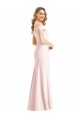 Long Sleeveless Stretch Crepe Pink Trumpet Prom Dress Canada Online