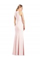 Long Sleeveless Stretch Crepe Pink Trumpet Keyhole Back Prom Dress Canada Online