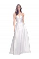 Long Sleeveless Stretch Satin White A-Line Prom Dress Canada Online