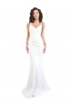 Long Sleeveless Stretch Crepe White Mermaid Black Tie Prom Dress Canada Online