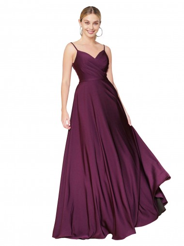 Long Sleeveless Stretch Crepe Wild Berry A-Line Prom Dress Canada Online